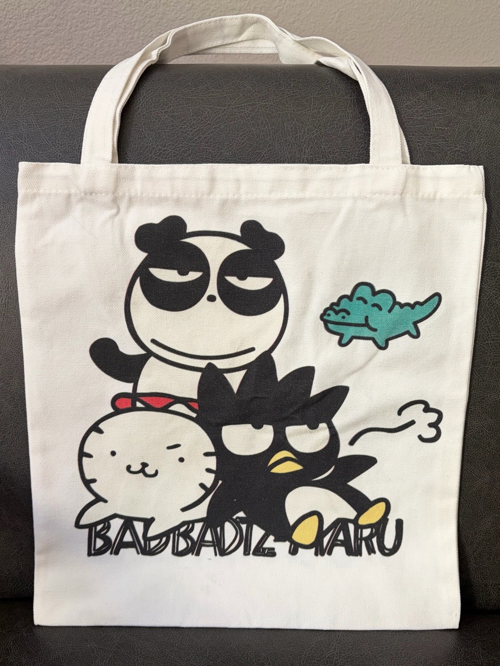 Sanrio White Tote Bag with Badtz-Maru & Friends